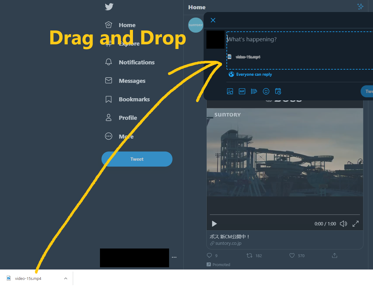 How to upload on twitter